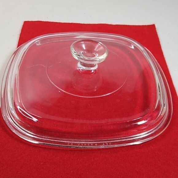 Vintage 28 Pyrex A 9 C Clear Glass Cover Scratches inside Cottagecore casserole - Picture 1 of 6